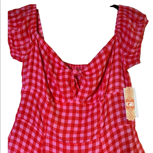 Gianni Bini Midi dress red and pink SZ XL - Picture 3 of 5